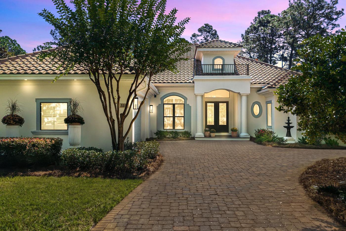Front of the home at twilight at 3280 Burnt Pine Lane
