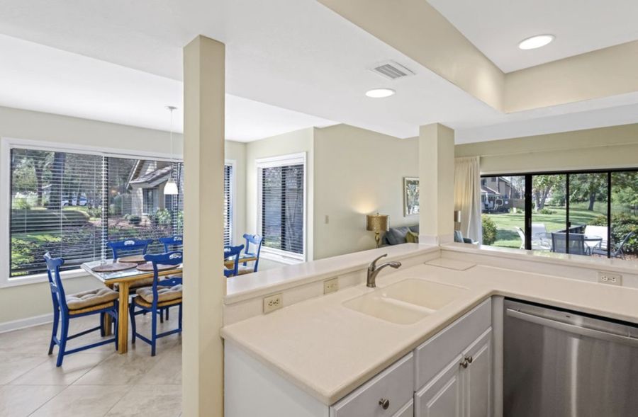Kitchen open to the dining area and living room